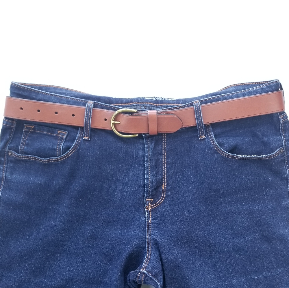Madewell Italian Leather belt brass ring S